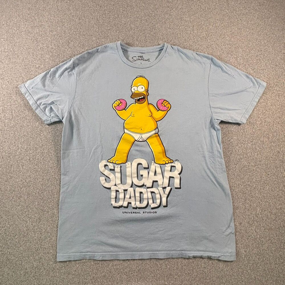 The Simpsons Sugar Daddy Universal Studios T-Shirt Men’s Large Y2K Graphic Tee
